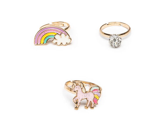 Girls Unicorn + Rainbow Ring Set