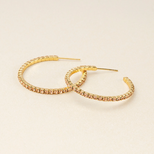 Sparkle & Shine Hoop Earring Sm -Champagne