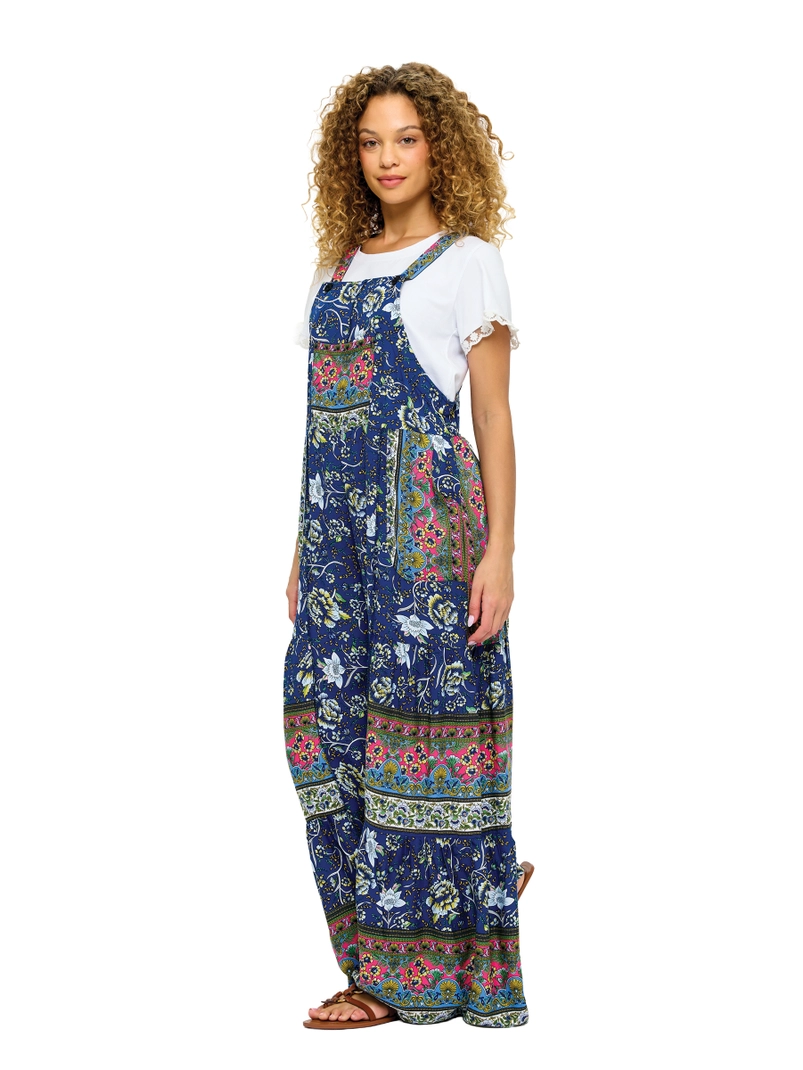 Wide Leg Floral Overalls