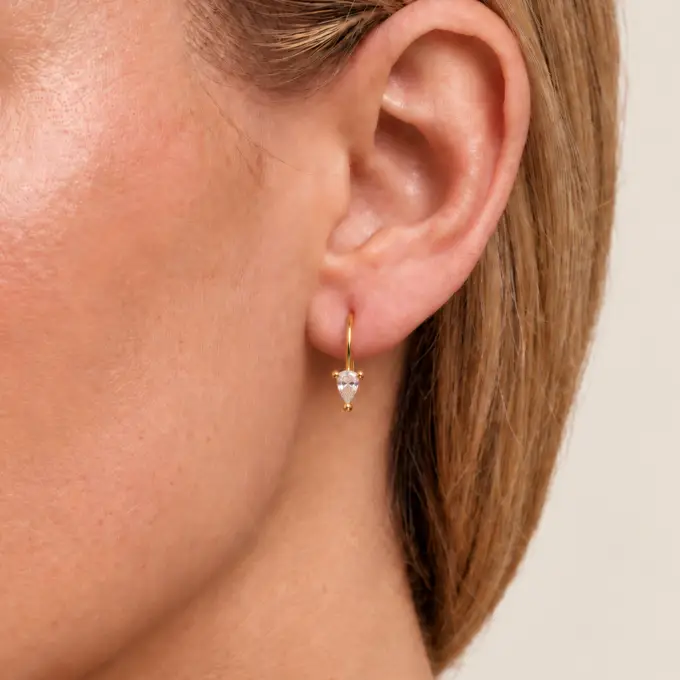 White Opal Dewdrop Mini Threader Earrings