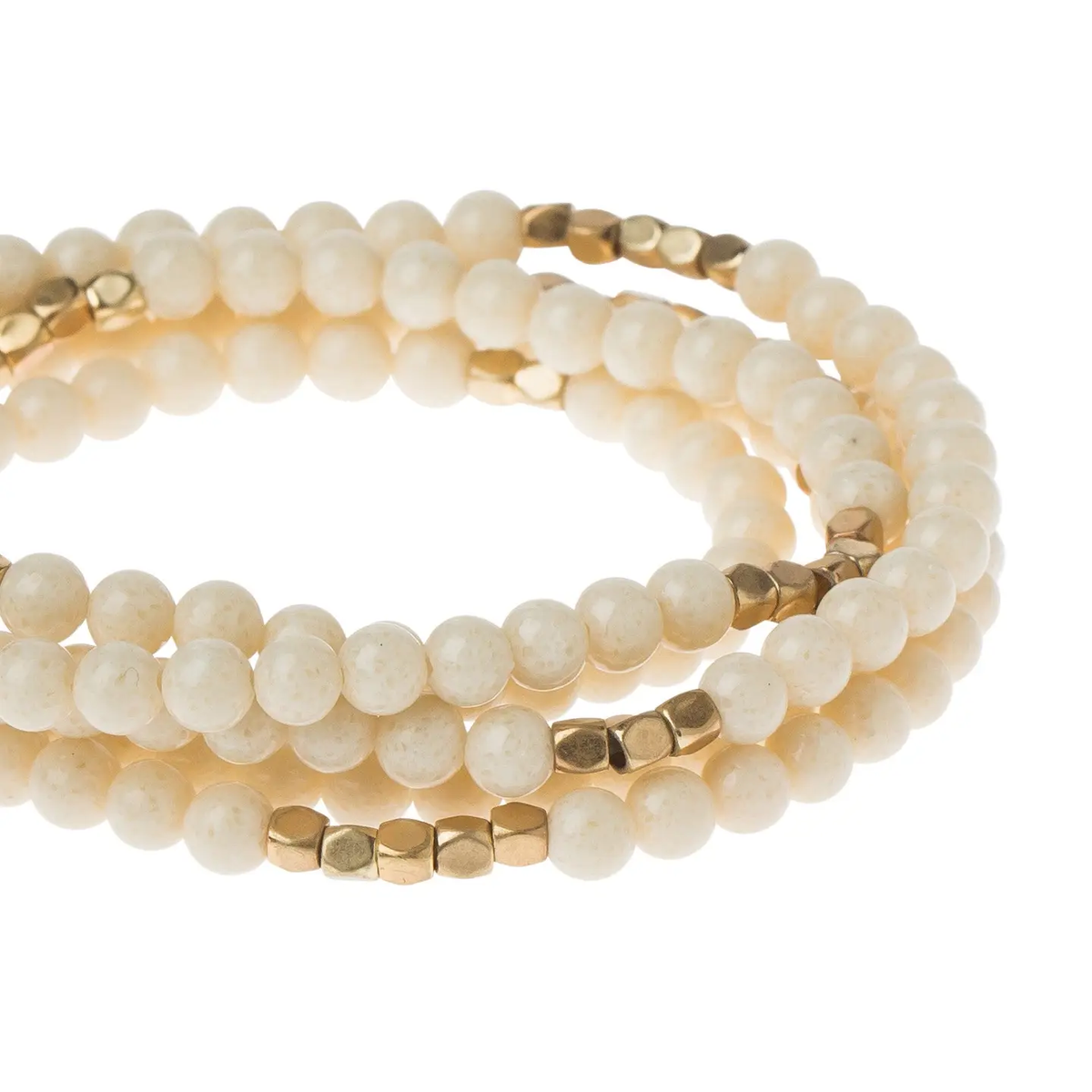 Stone Wrap Bracelet White Fossil