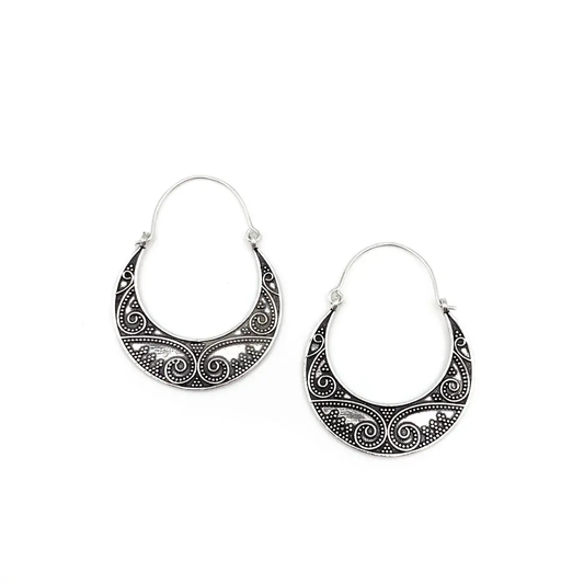 Curly Filigree Crescents Earrings