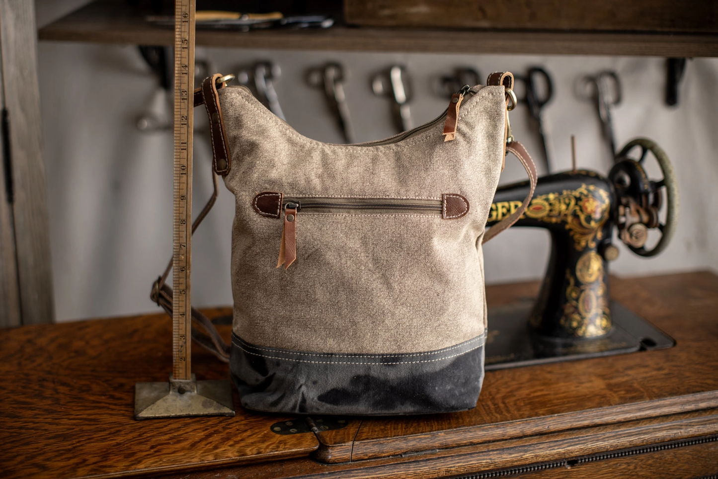 Peony Canvas Hobo Crossbody