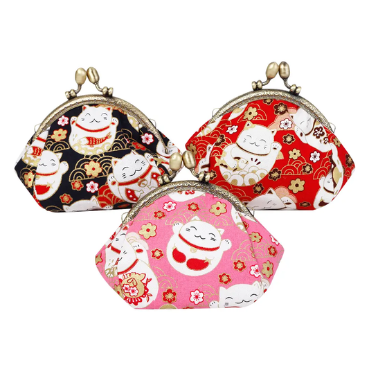 Lucky Cat Print Coin Purse