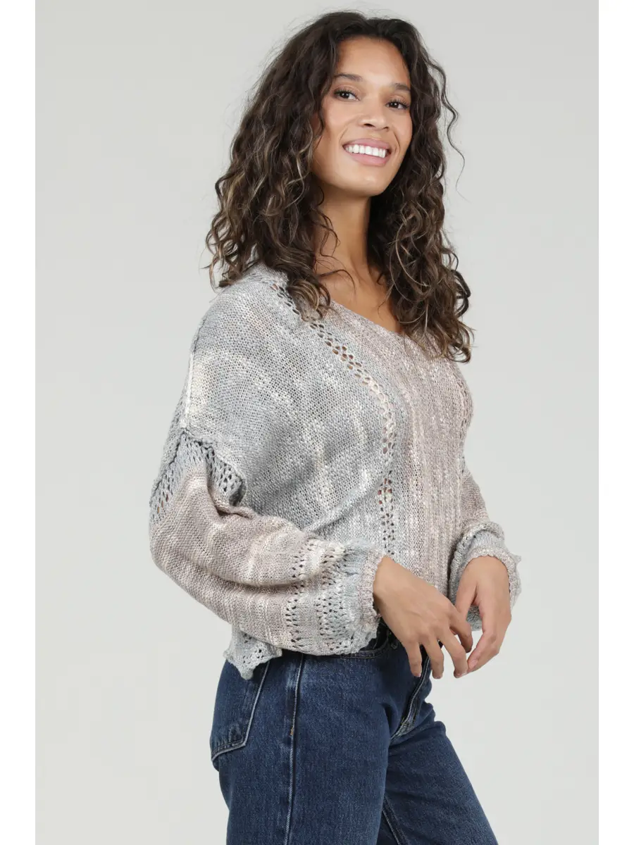 V-Neck Drop Shoulder Lightweight Sweater