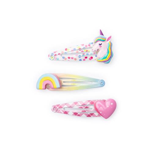 Girls Unicorn Cutie Hairclips 3pk