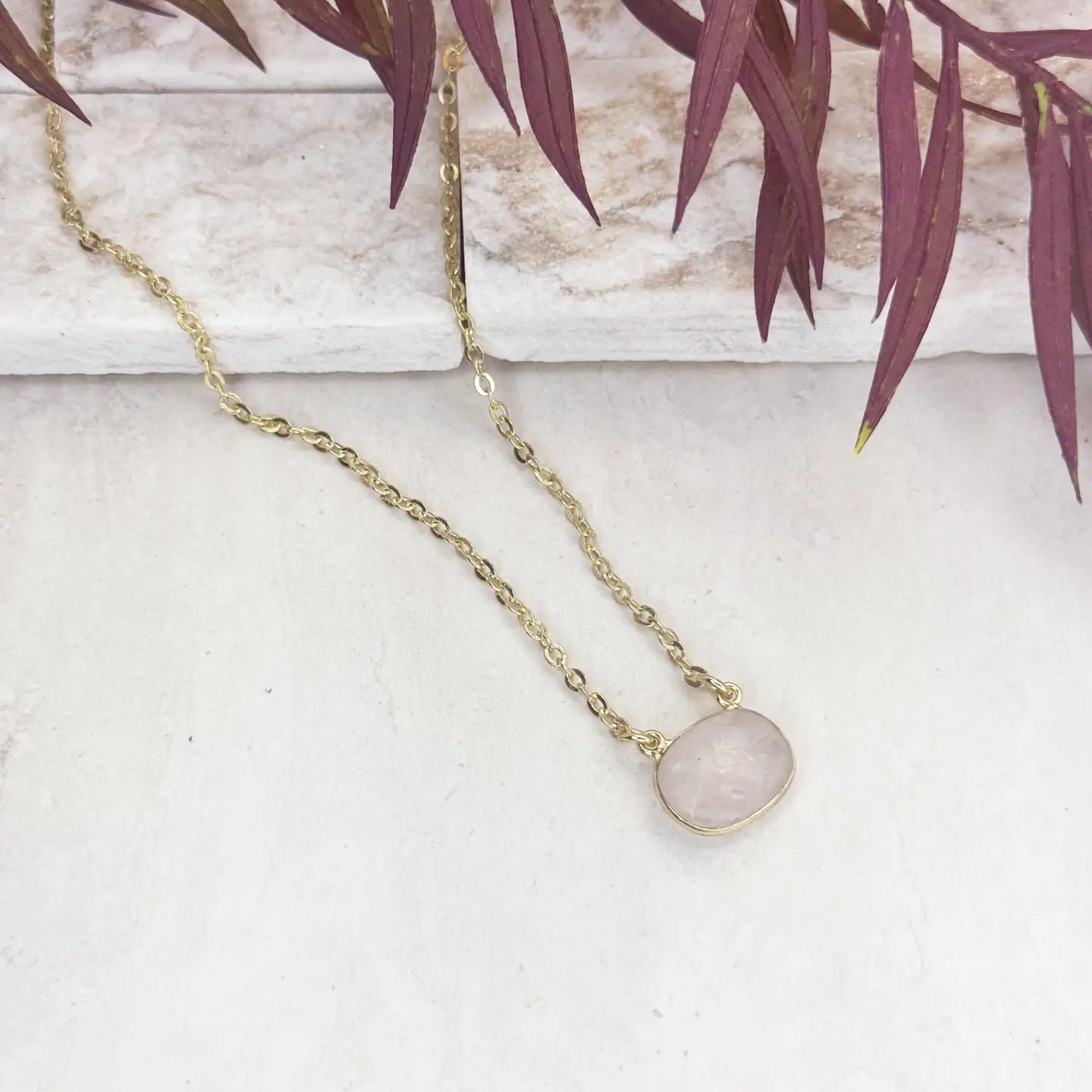 Natural Rose Quartz Necklace