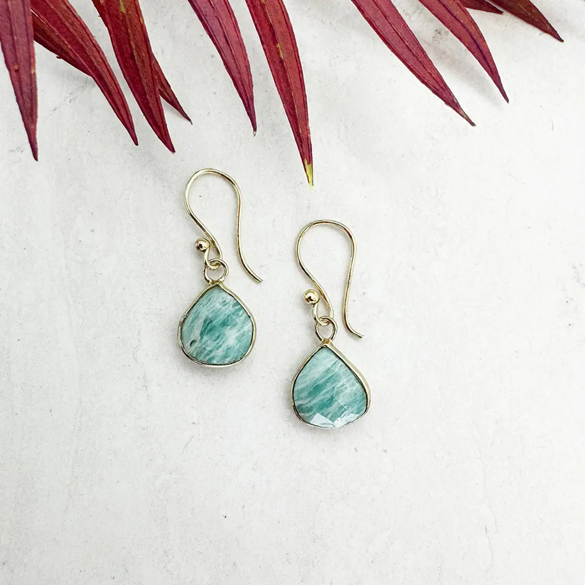 Gold Plated Semi-Precious Stone Earrings