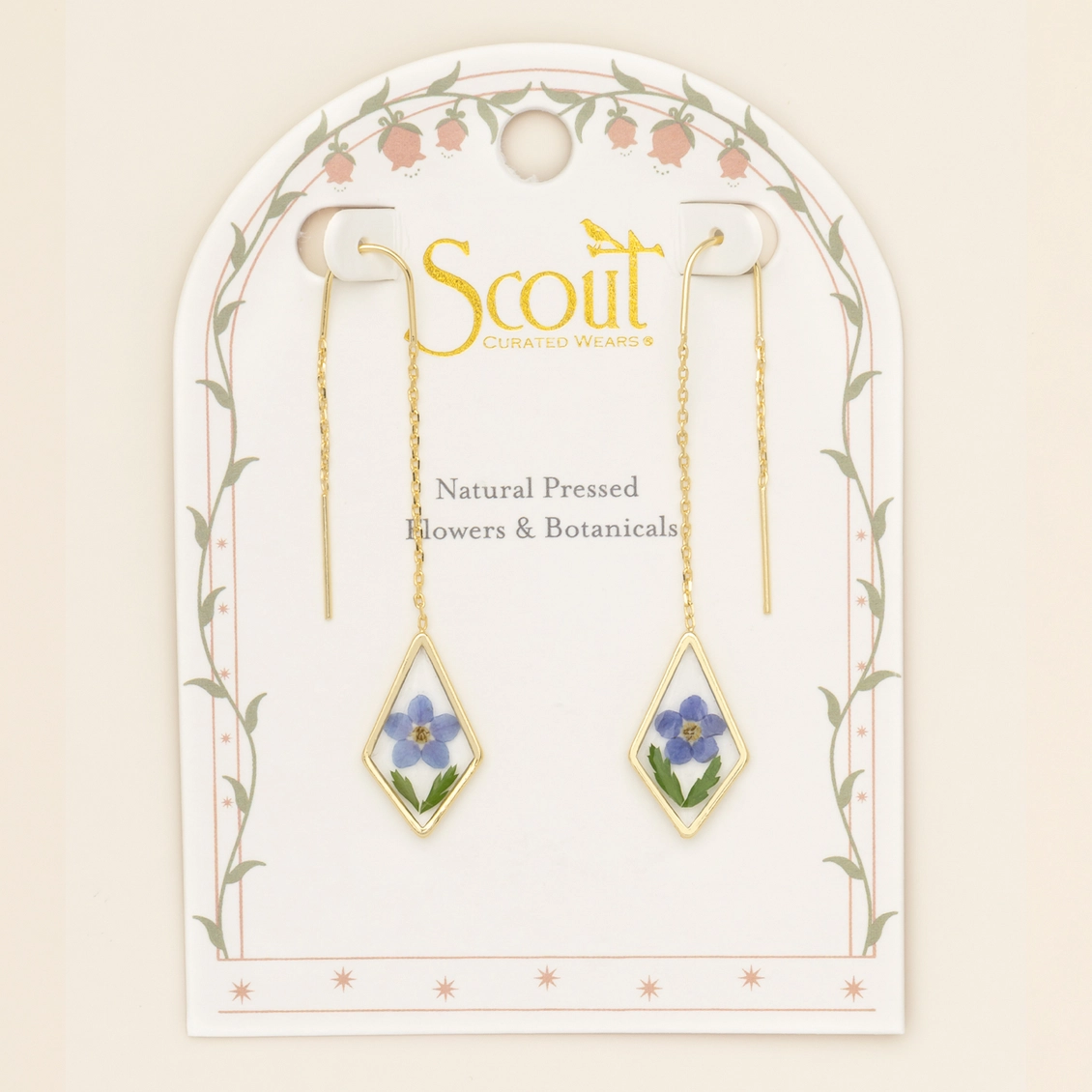 Pressed Flower Threaded Earrings