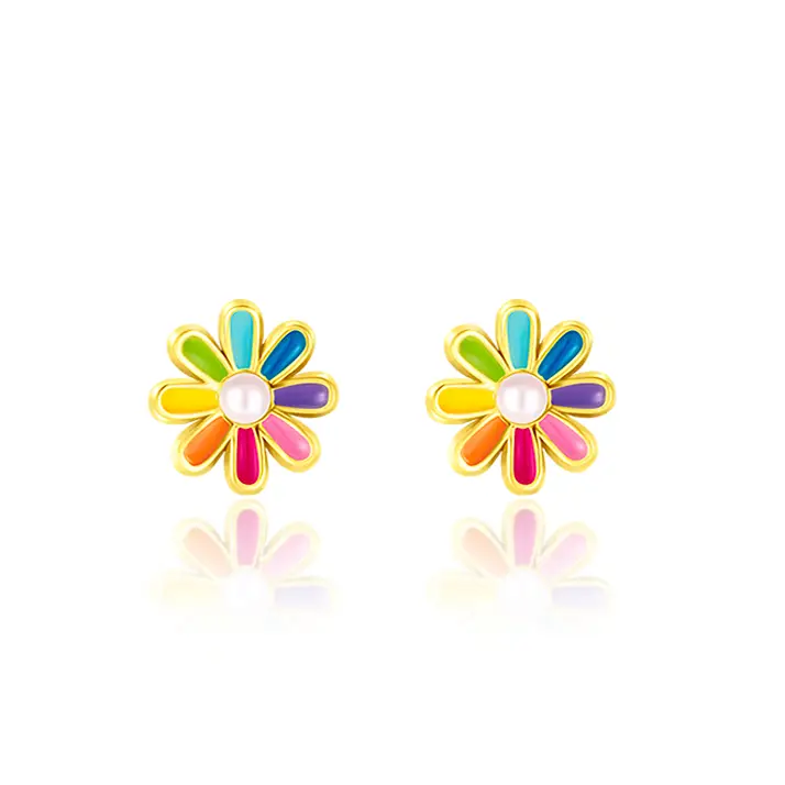 Rainbow Daisy Stud Earrings
