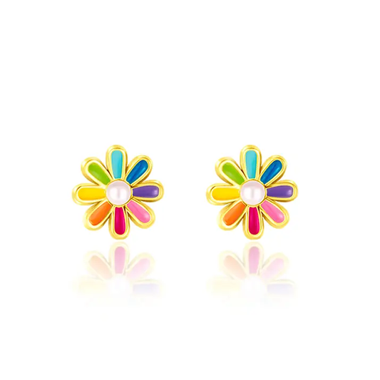 Rainbow Daisy Stud Earrings