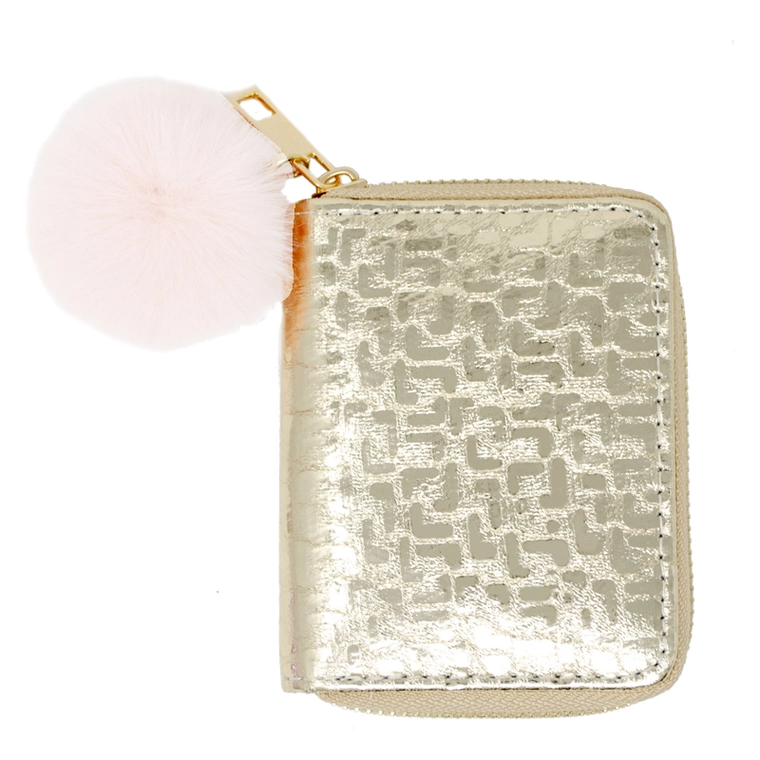 Girls Wallet Shiny Gold Pattern