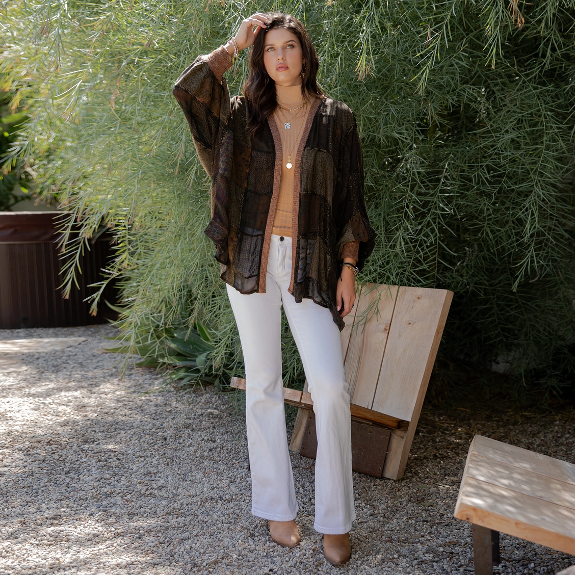 Statement Kimono With Vintage Patches