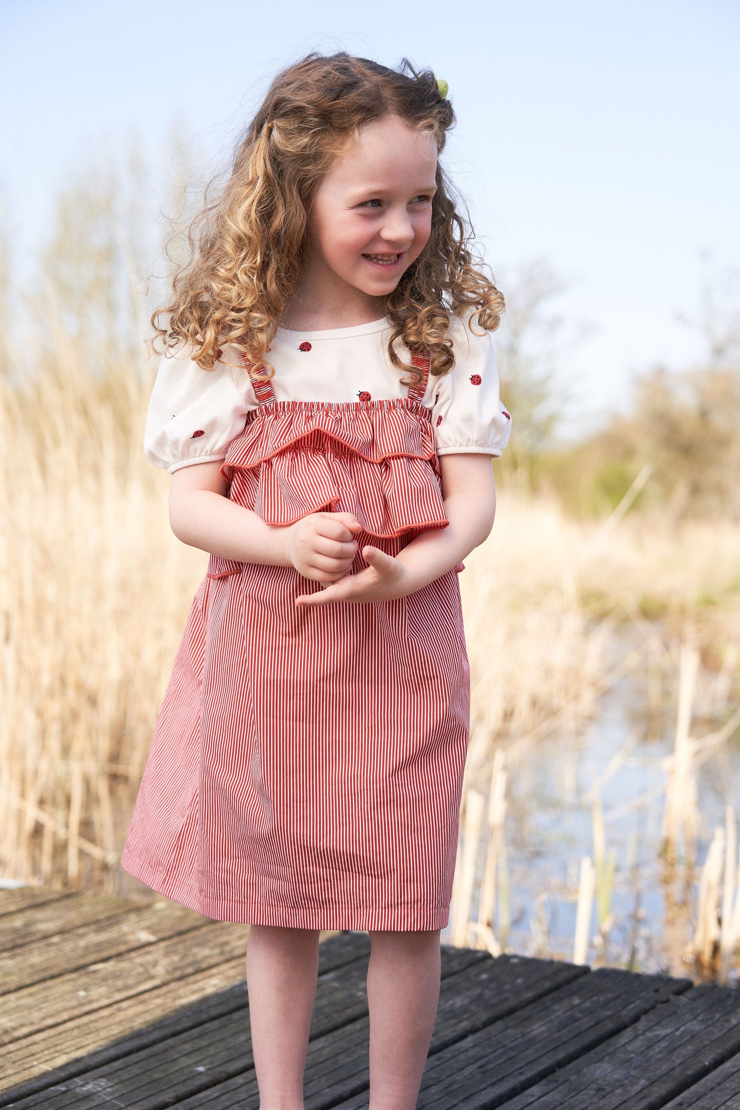 Girls Poplin Striped Dress