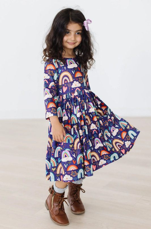Girls Midnight Rainbow Twirl Dress