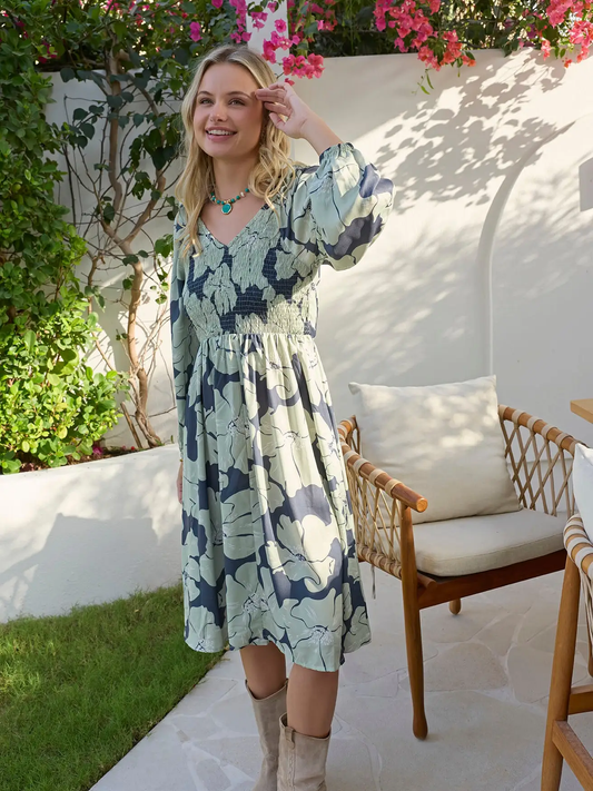 Wildmint Ruffle Smocking Dress