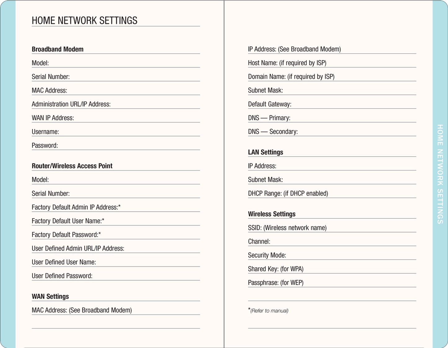 Blooms & Butterflies Internet & Password Log