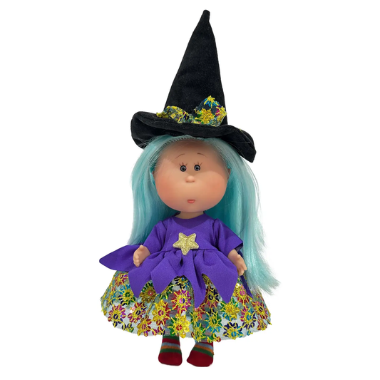 Little Mia Halloween Doll Turquoise Hair Purple Dress