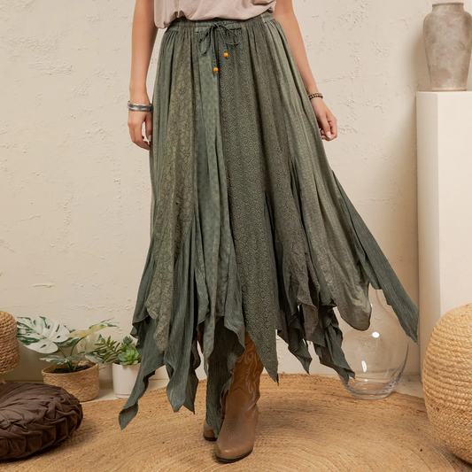 Handkerchief Hem Patchwork Skirt