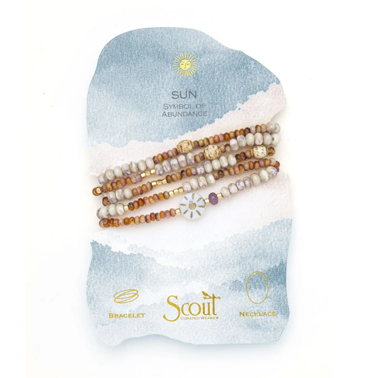Ceramic Bead Wrap Bracelet/Necklace: Abundance Suns