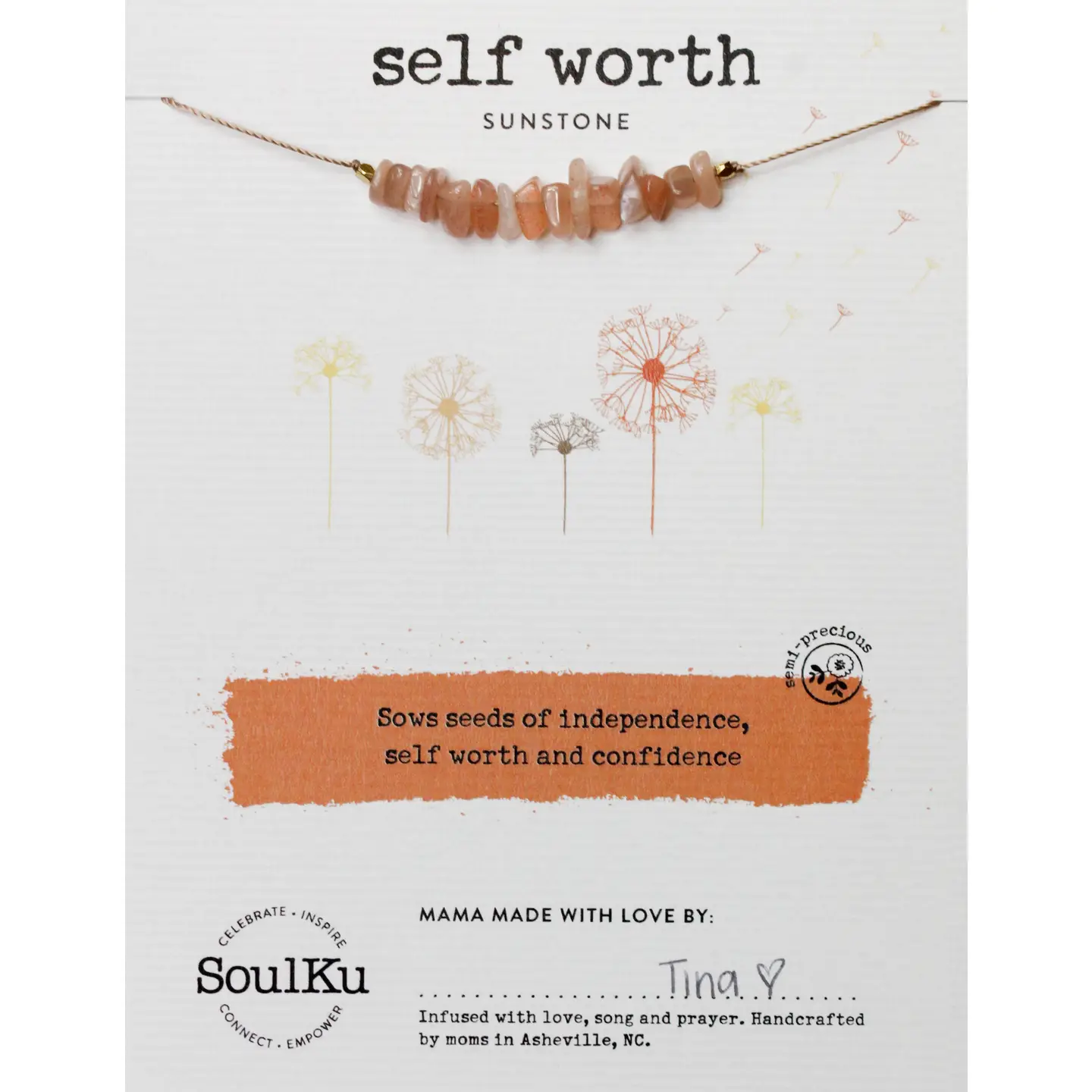 Seed Necklace - Sunstone Self Worth