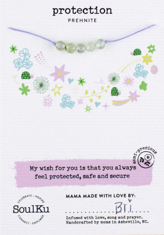 Little Wish Kids Necklace Prehnite for Protection