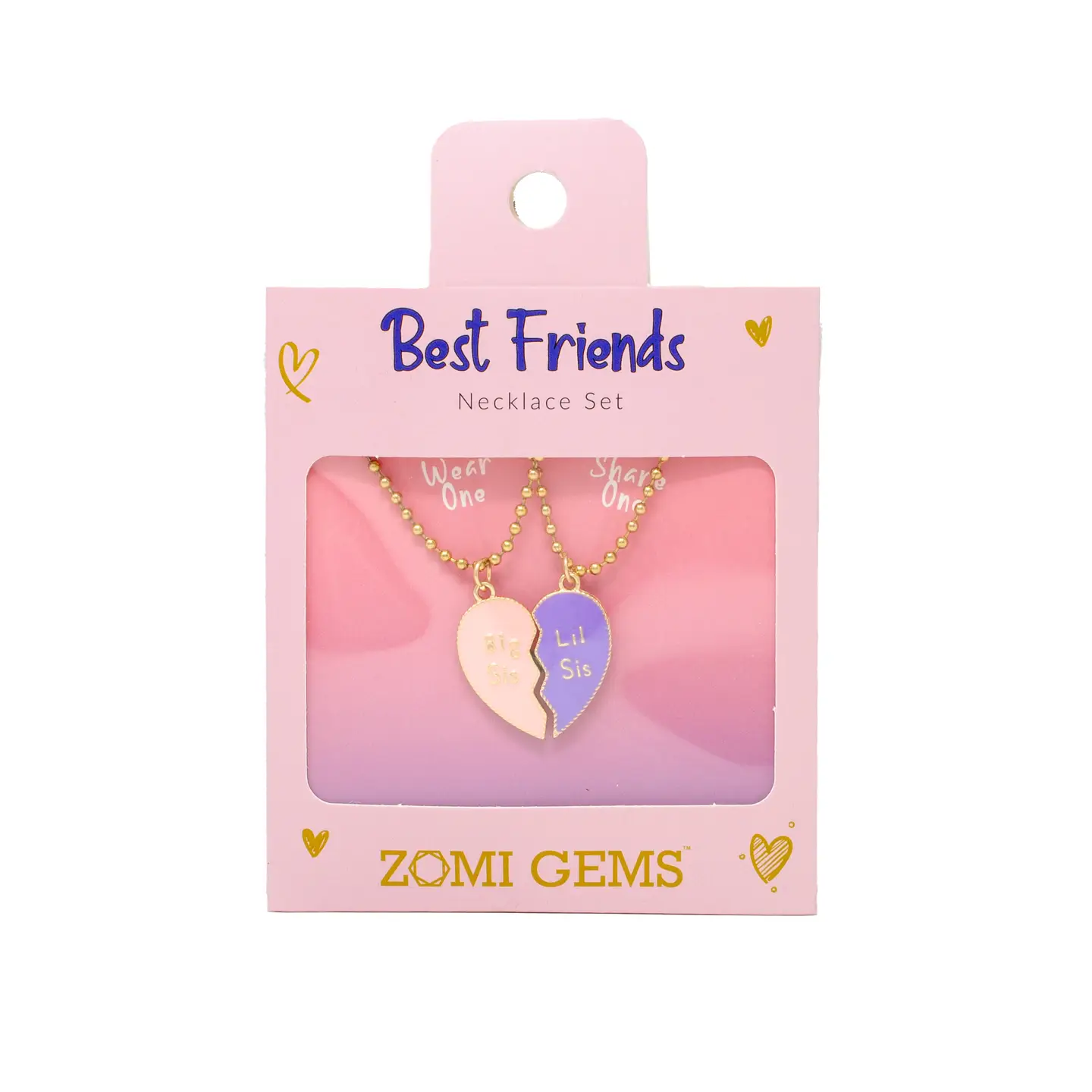 Girls Big Sis Lil Sis Magnetic Necklace Set
