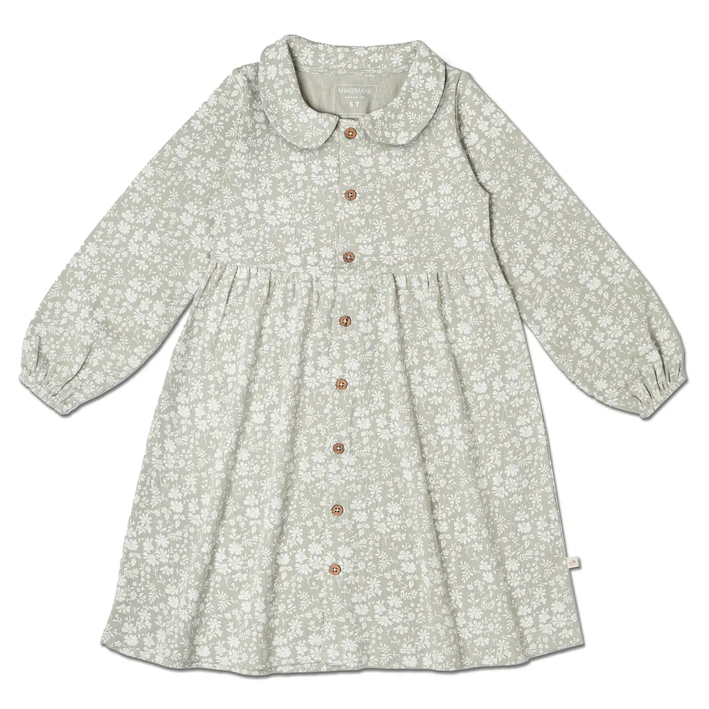 Girls Organic Collared Dress - Wildsage