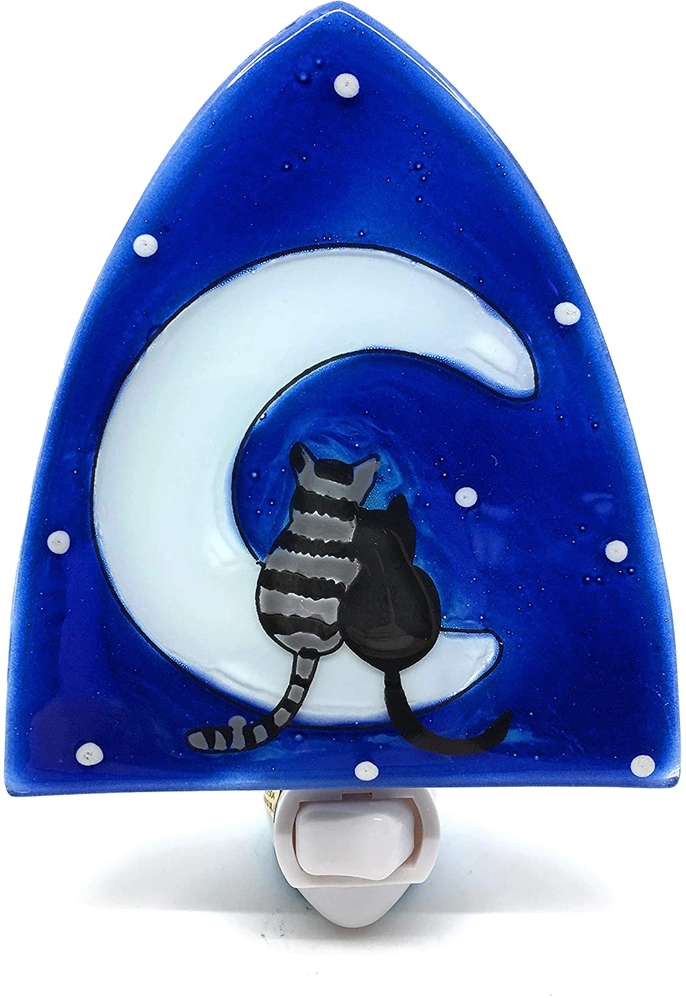 Moon Cats Glass Nightlight