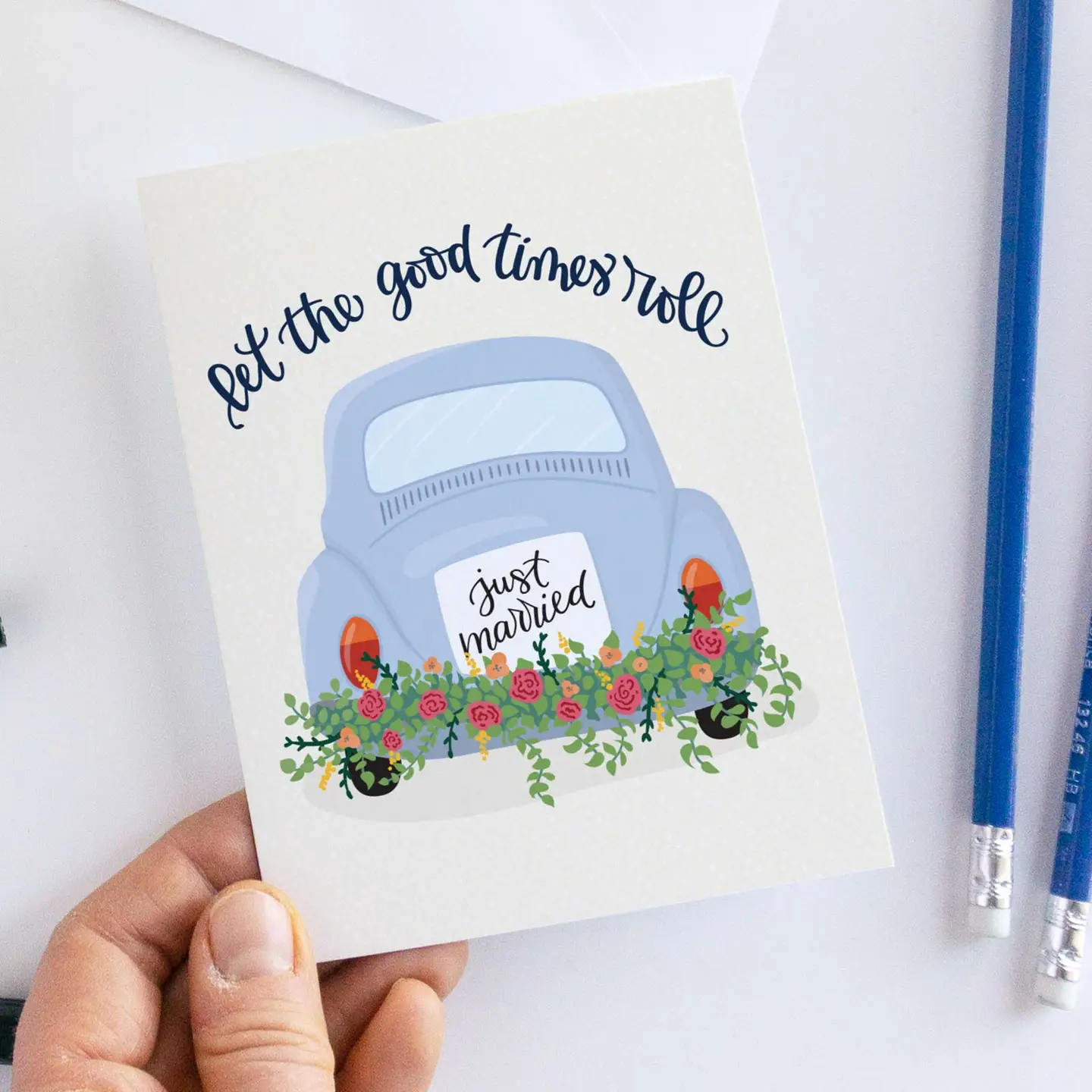 Let the Good Times Roll Wedding Card