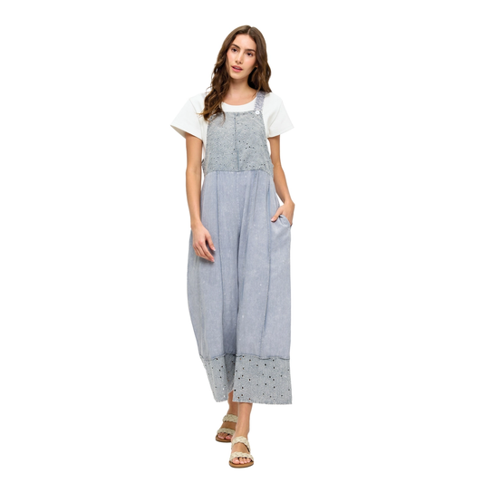 Boho Razor Cut Lace Overalls
