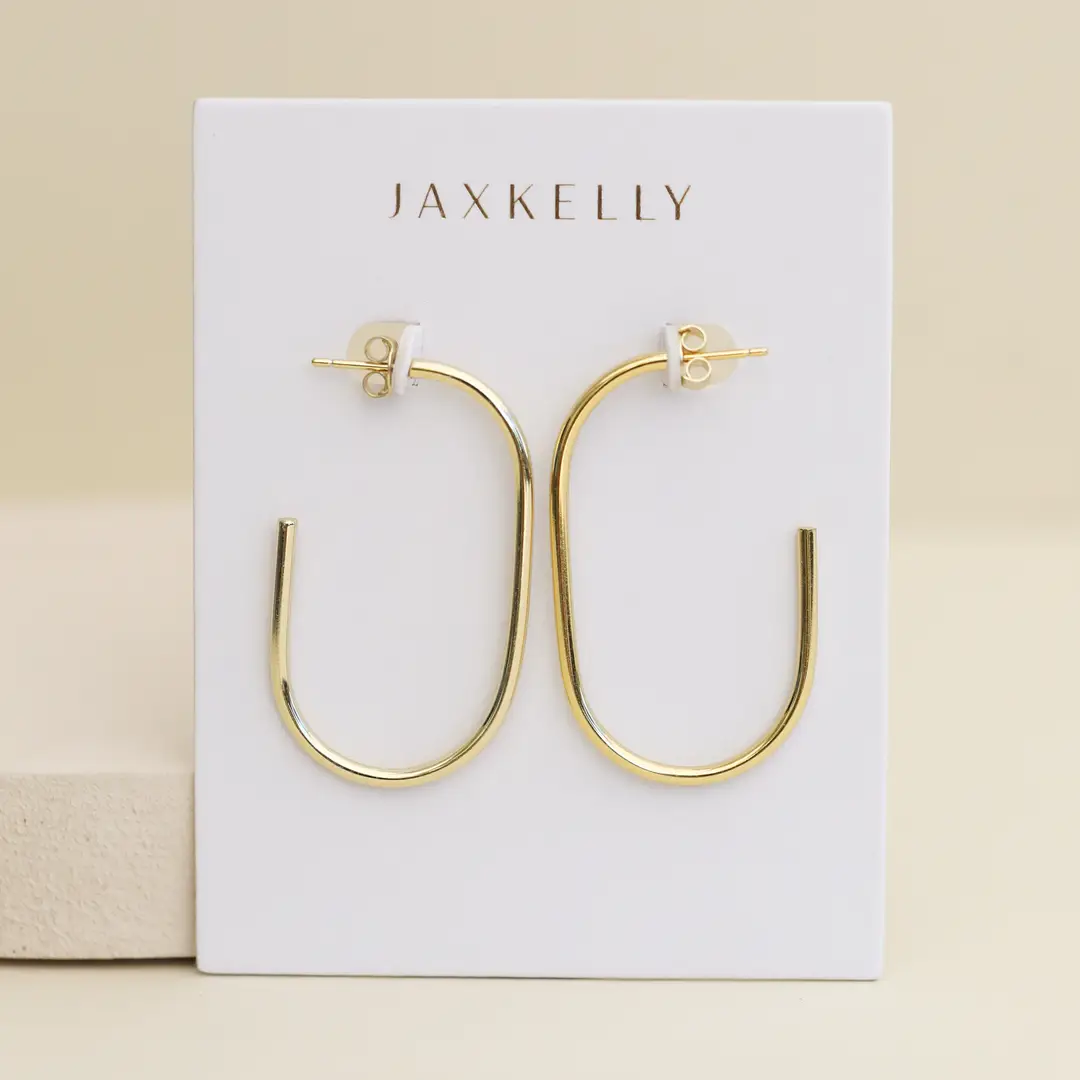 Gold Open Large Hoop Earrings