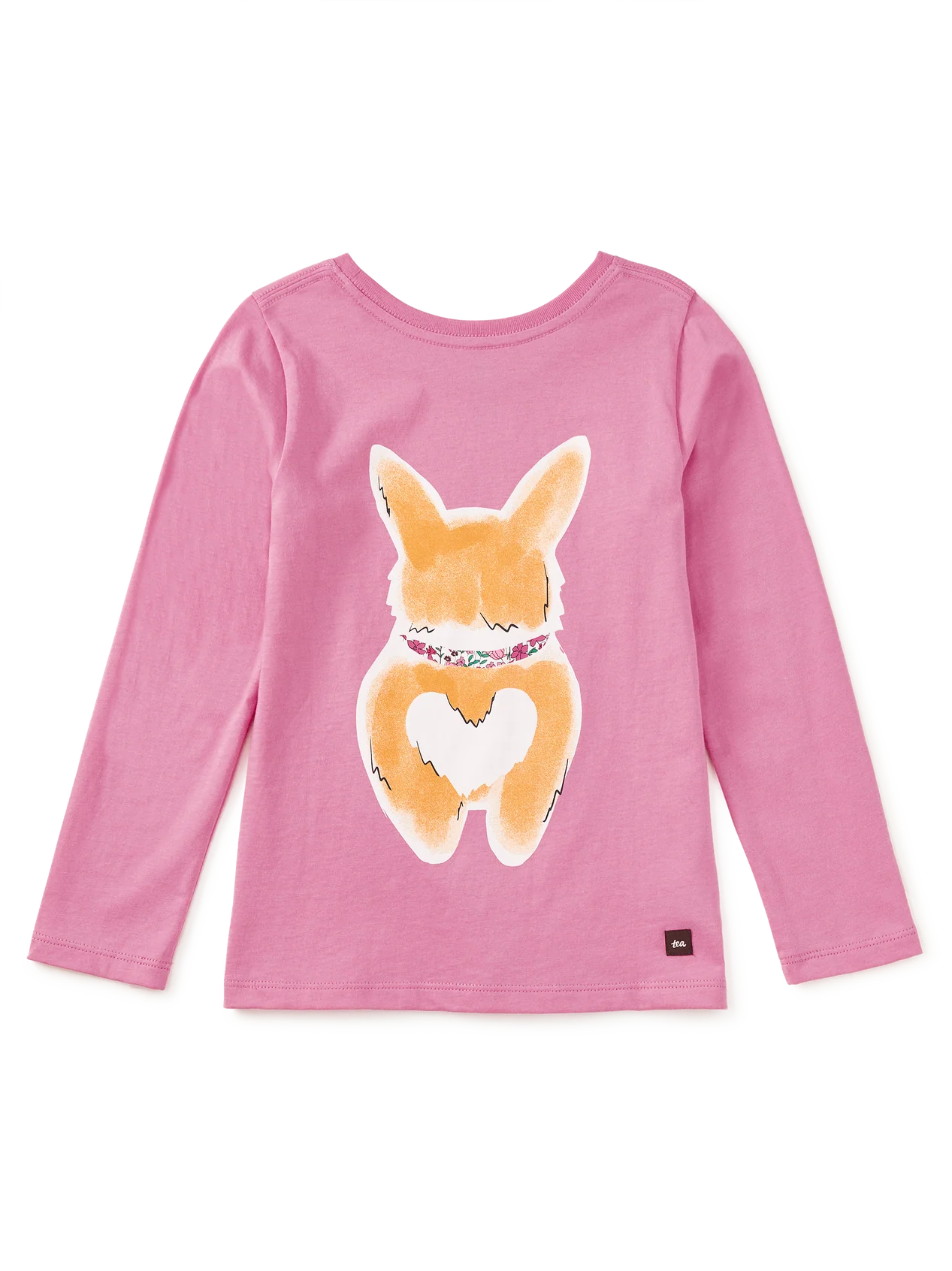 Girls Double Sided Corgi Long Sleeve Tee