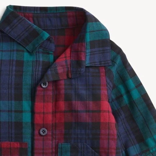 Baby Boy Magnetic Me Plaid Flannel Romper