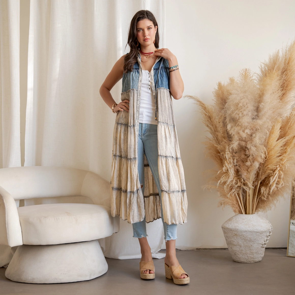 Boho Tiered Sleeveless Maxi Dress