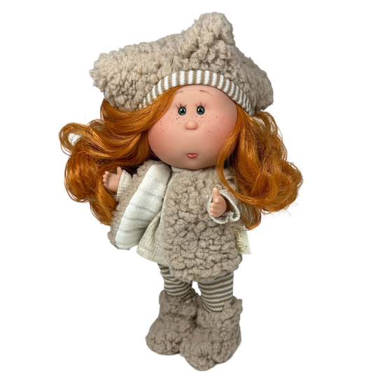 Little Mia Doll Red Head Beige Outfit