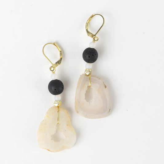 Parvati Druzy Stone Drop Earrings