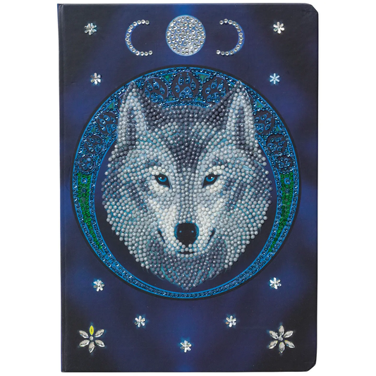 Crystal Art Notebook Kit - Lunar Wolf