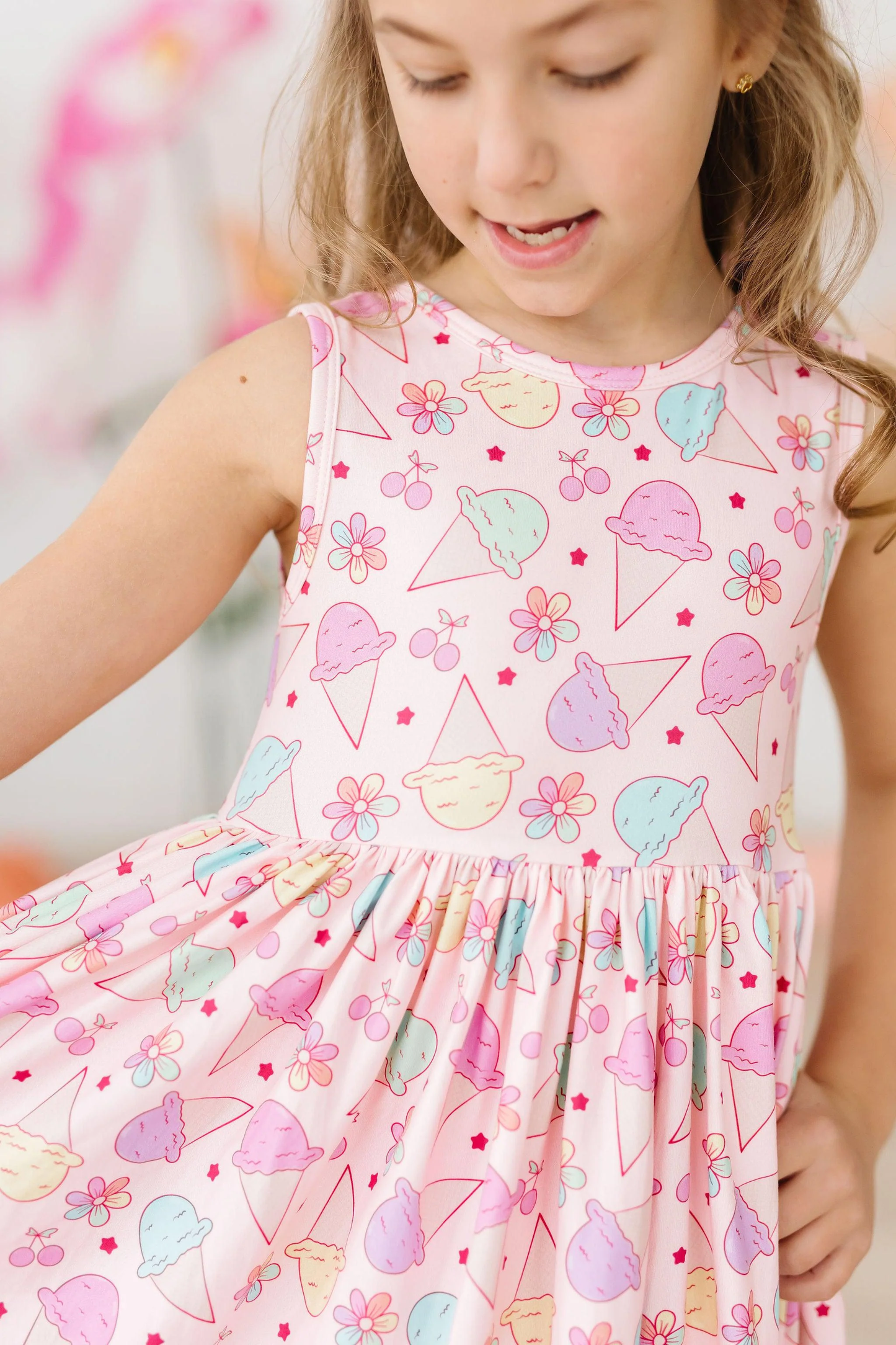Girls Ice Cream & Shout Tank Dress