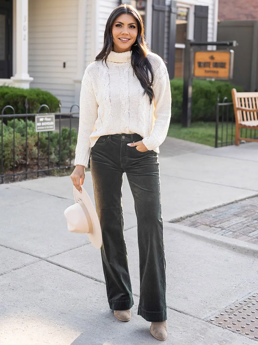 Wide Leg Corduroy Pants