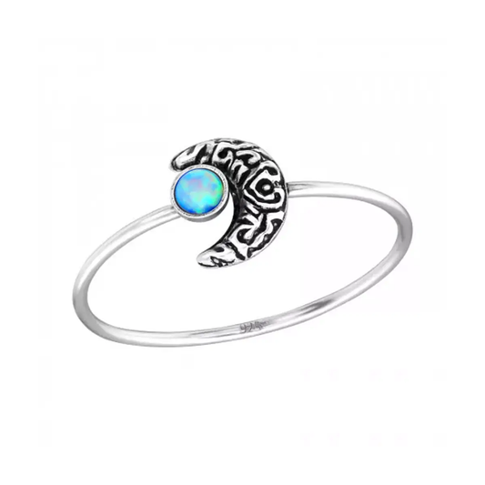 Moon + Opal Ring