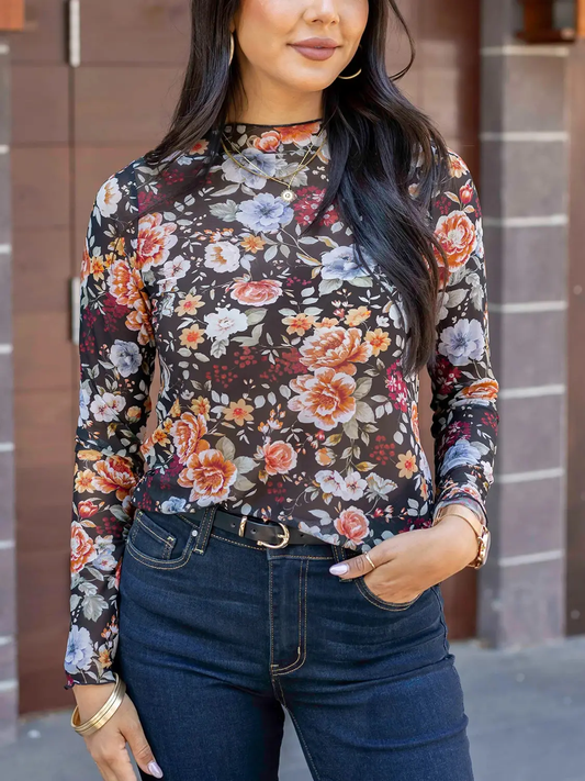 Floral Mesh Top