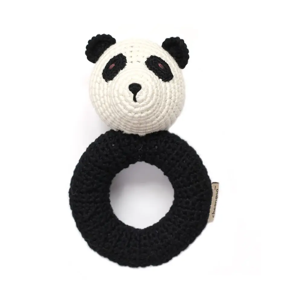 Knit Panda Ring Rattle