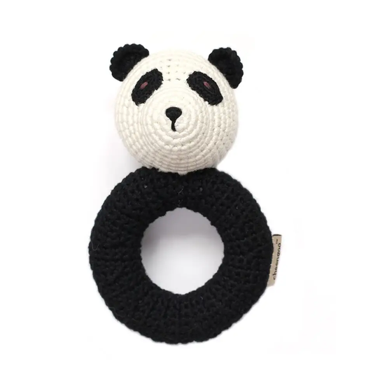 Knit Panda Ring Rattle