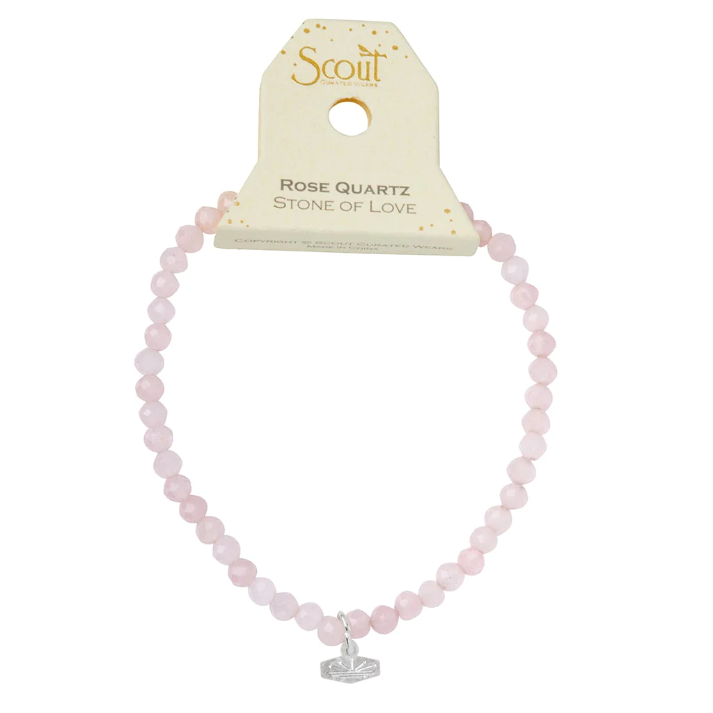 Mini Stone Stacking Bracelet - Rose Quartz