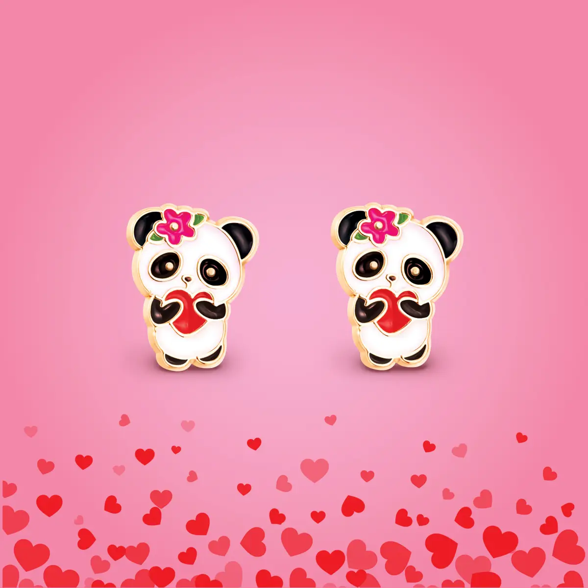 Panda Love Stud Earrings