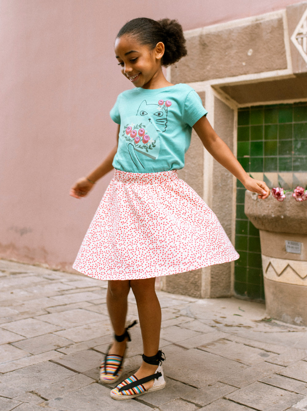 Girls Flamenco Kitty Graphic Tee