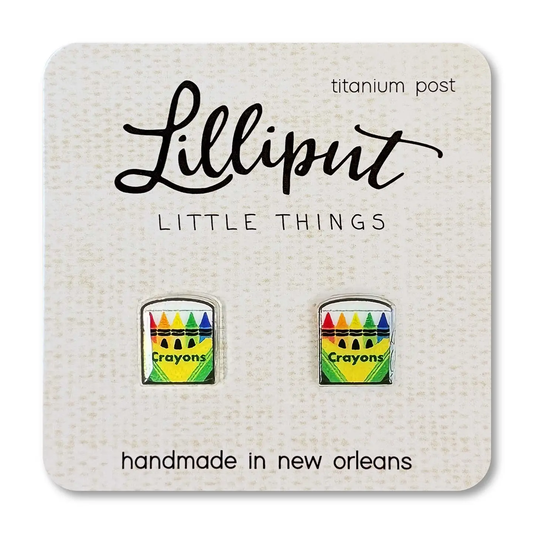 Crayon Box Stud Earrings