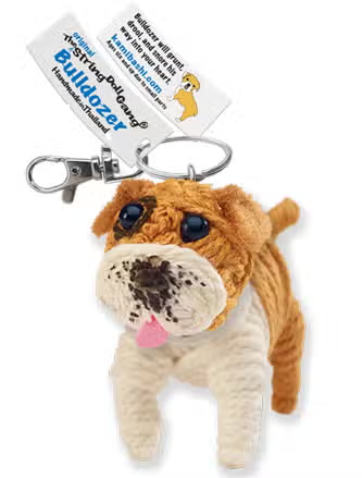 Bulldozer Dog String Doll Keychain