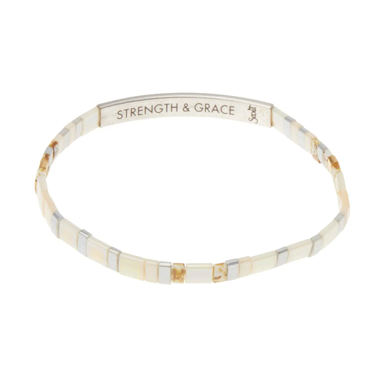 Good Karma Bracelet Strength & Grace - Ivory/Silver